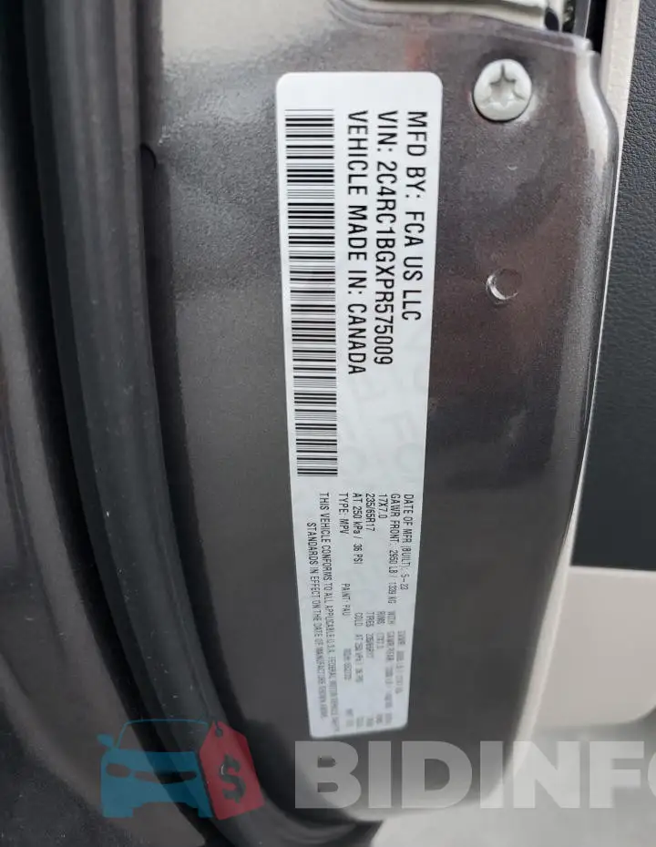 2C4RC1BGXPR575009 Photo# 13