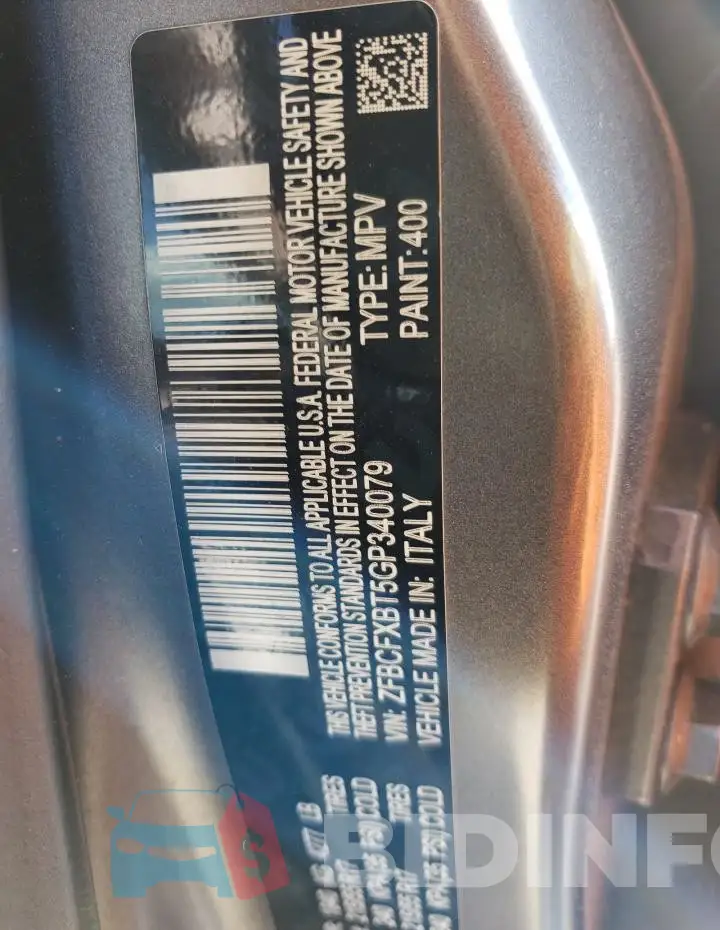 ZFBCFXBT5GP340079 Photo# 13