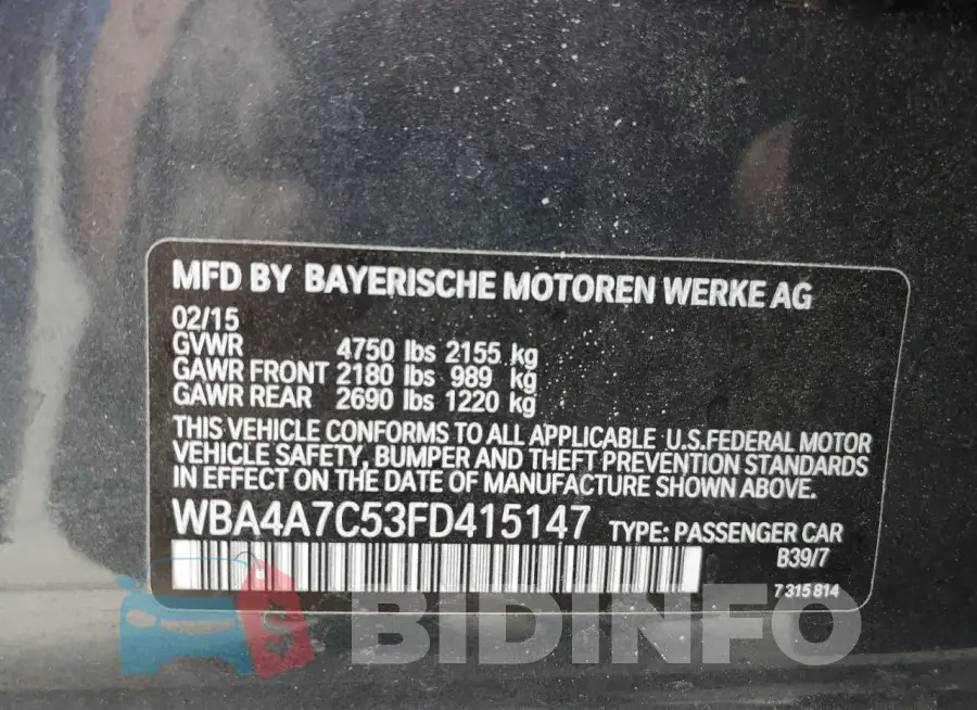 WBA4A7C53FD415147 Photo# 12