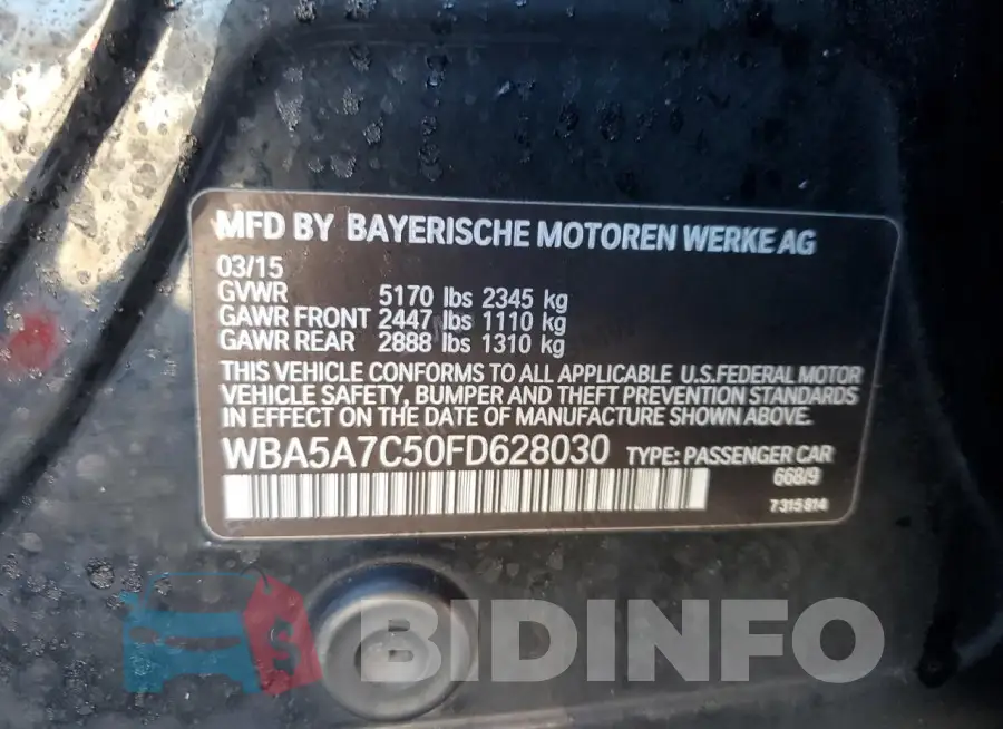 WBA5A7C50FD628030 Photo# 12