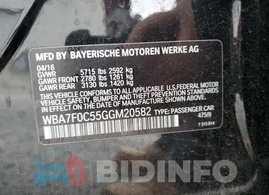 WBA7F0C55GGM20582 Photo# 13