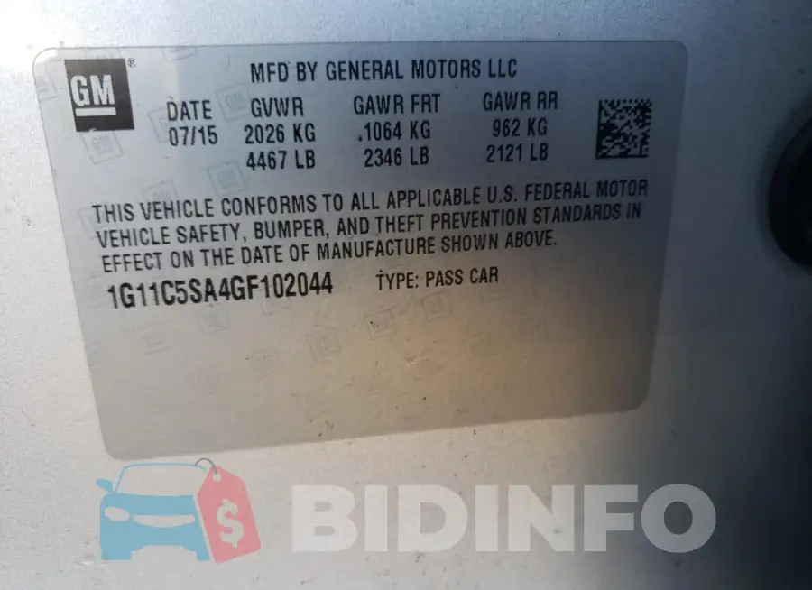 1G11C5SA4GF102044 Photo# 12