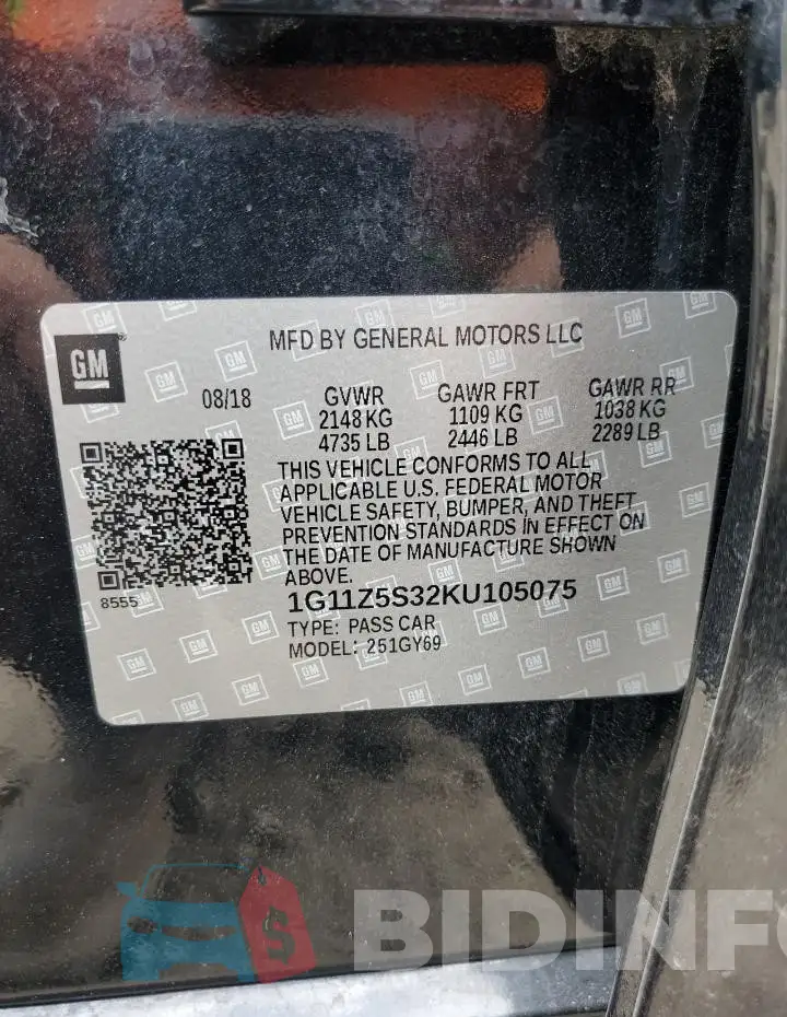 1G11Z5S32KU105075 Photo# 13