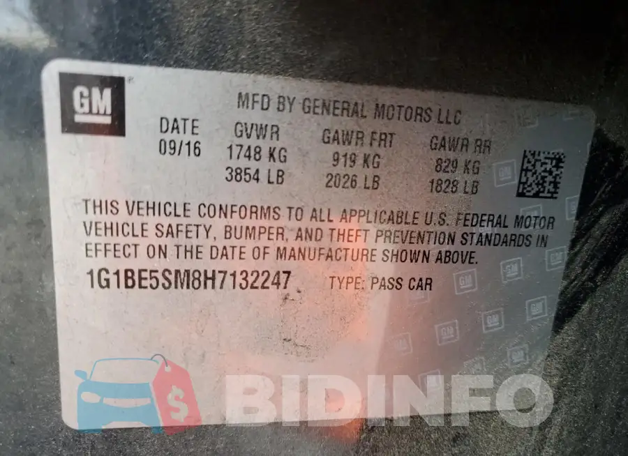 1G1BE5SM8H7132247 Photo# 12