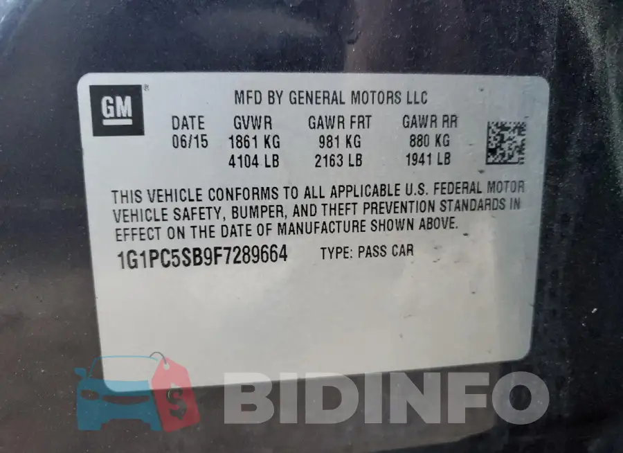 1G1PC5SB9F7289664 Photo# 13