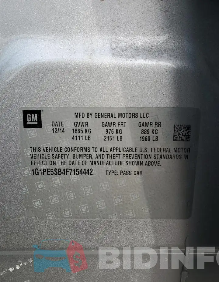1G1PE5SB4F7154442 Photo# 13