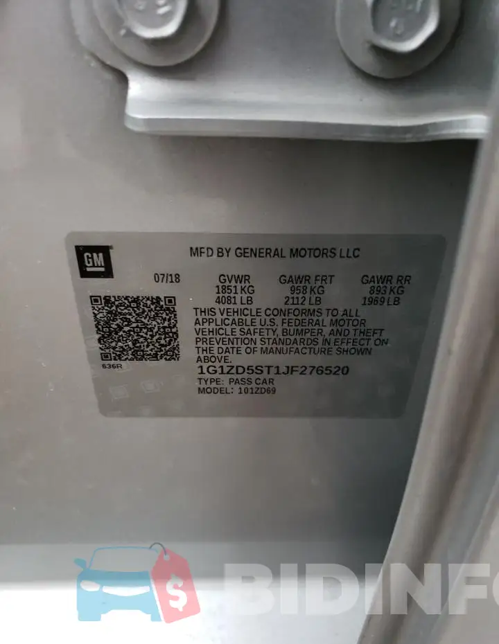 1G1ZD5ST1JF276520 Photo# 12