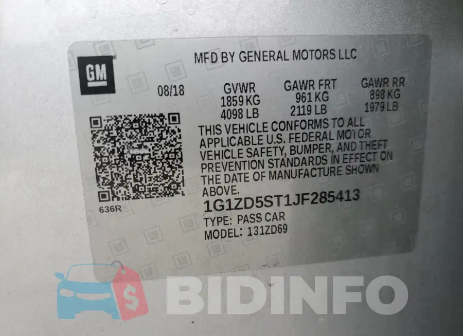 1G1ZD5ST1JF285413 Photo# 12