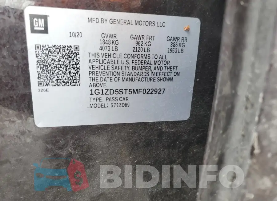 1G1ZD5ST5MF022927 Photo# 12