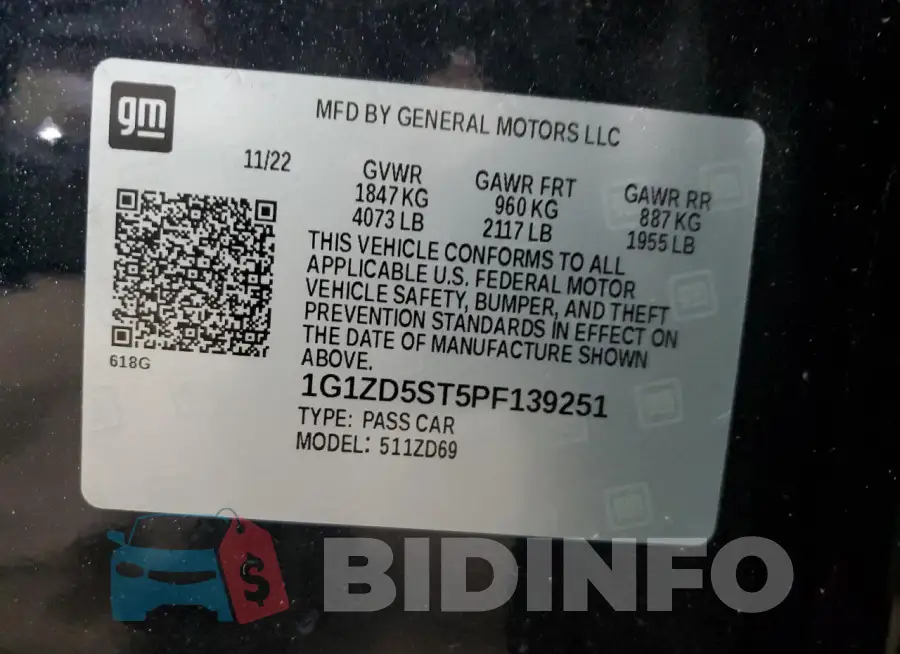 1G1ZD5ST5PF139251 Photo# 13