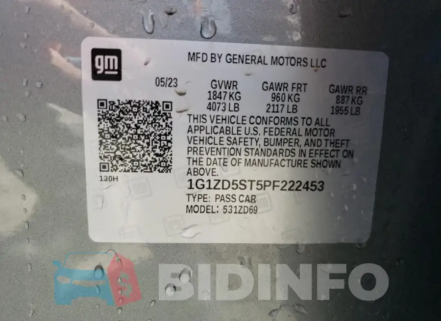 1G1ZD5ST5PF222453 Photo# 12