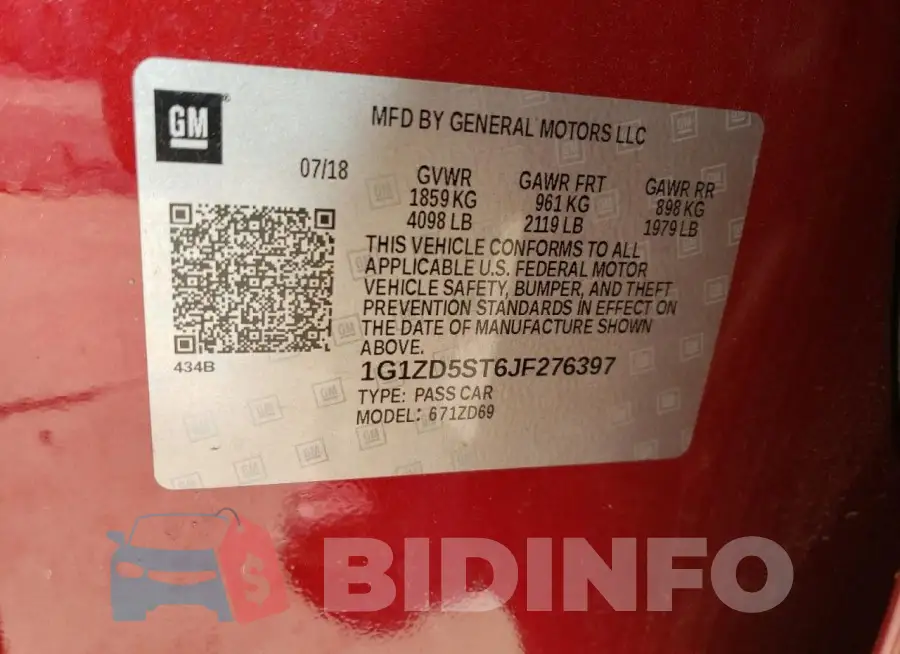 1G1ZD5ST6JF276397 Photo# 12