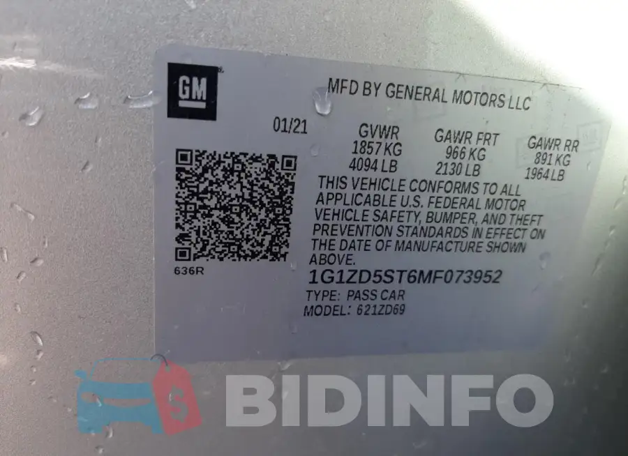 1G1ZD5ST6MF073952 Photo# 12