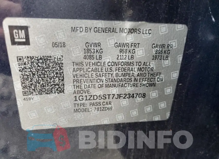 1G1ZD5ST7JF234708 Photo# 12