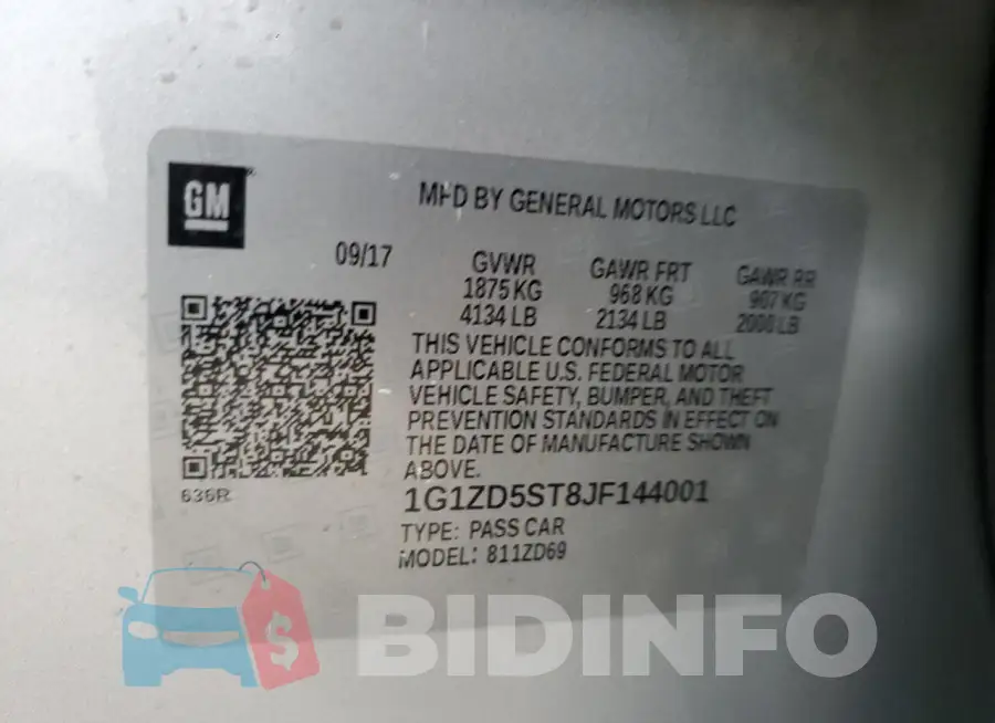 1G1ZD5ST8JF144001 Photo# 13