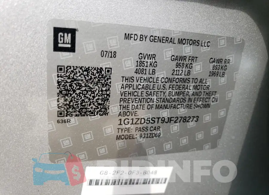 1G1ZD5ST9JF278273 Photo# 12