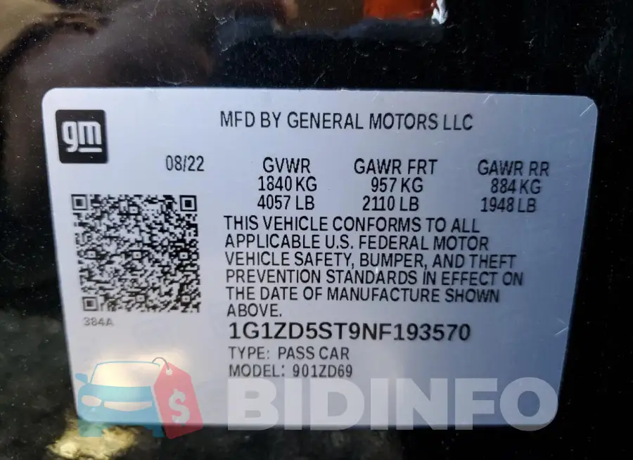 1G1ZD5ST9NF193570 Photo# 12