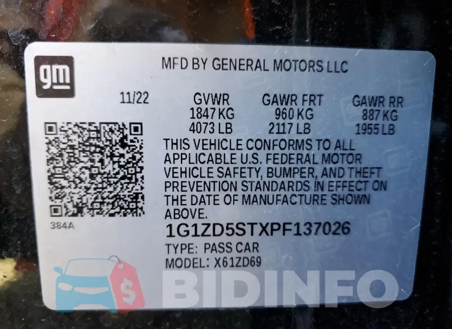 1G1ZD5STXPF137026 Photo# 12