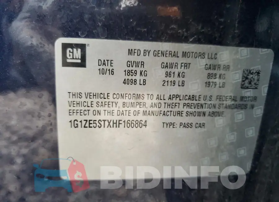 1G1ZE5STXHF166864 Photo# 12