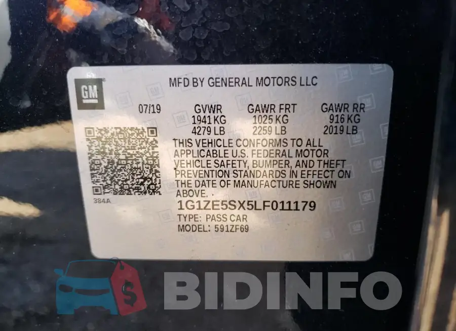 1G1ZE5SX5LF011179 Photo# 13