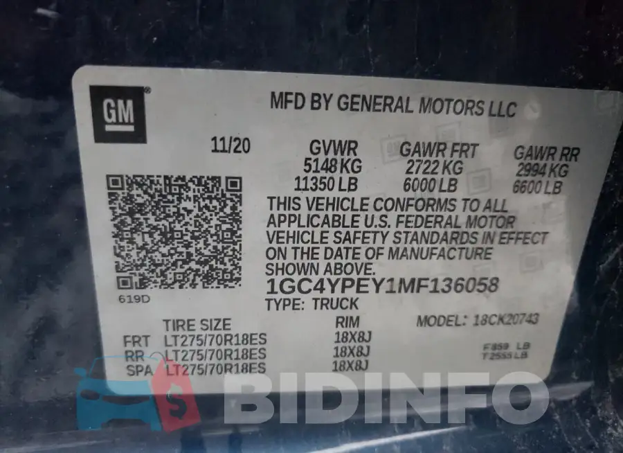 1GC4YPEY1MF136058 Photo# 12