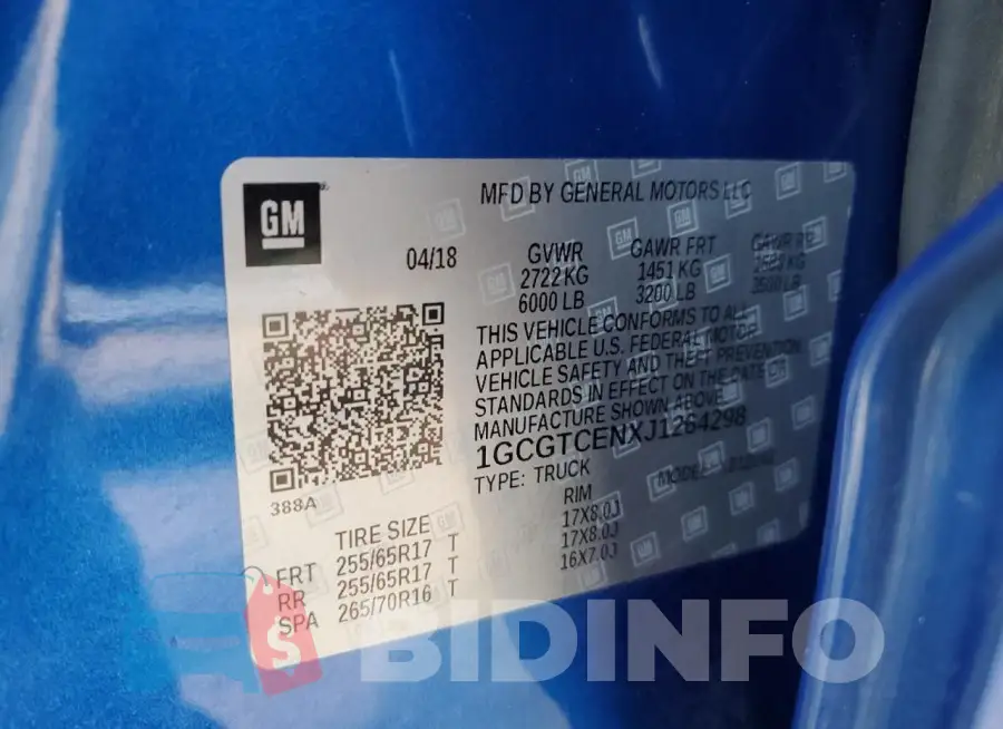 1GCGTCENXJ1264298 Photo# 12