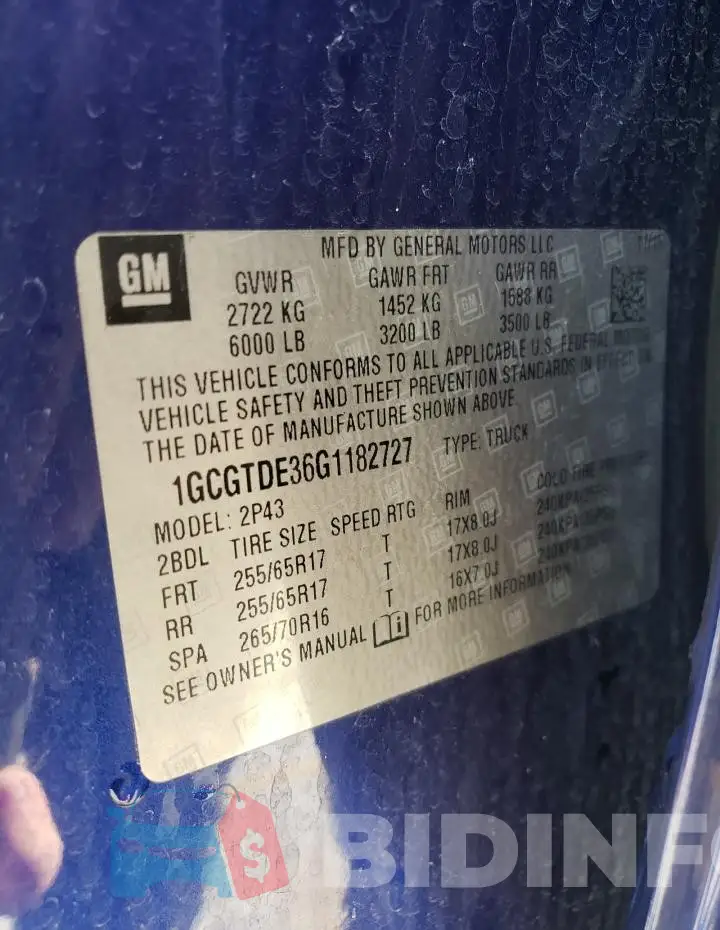 1GCGTDE36G1182727 Photo# 12