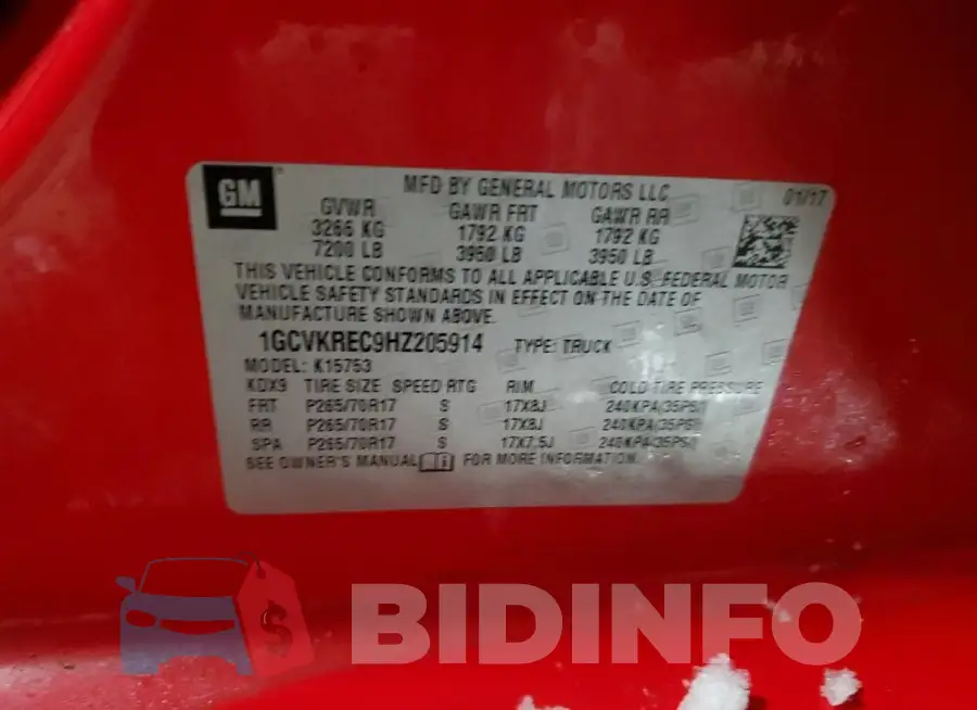 1GCVKREC9HZ205914 Photo# 12