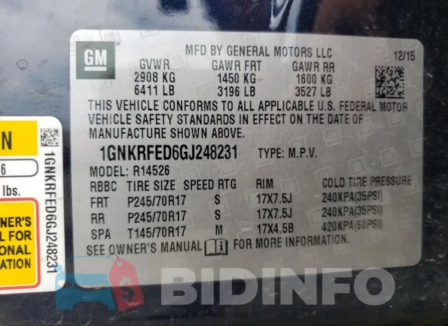 1GNKRFED6GJ248231 Photo# 13