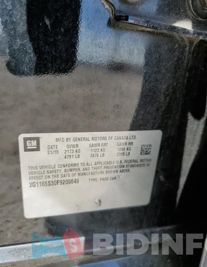 2G1165S30F9209849 Photo# 12
