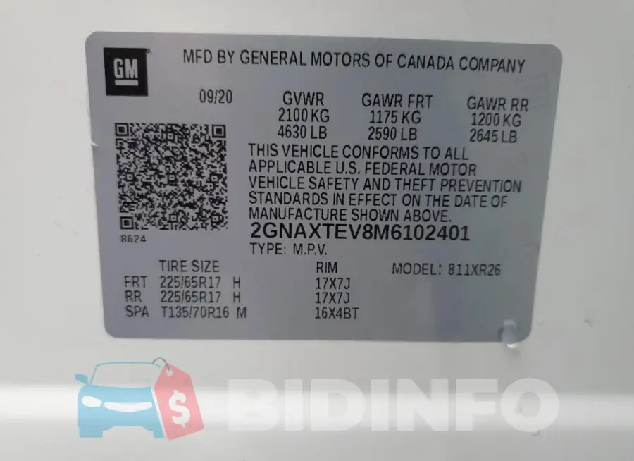2GNAXTEV8M6102401 Photo# 13