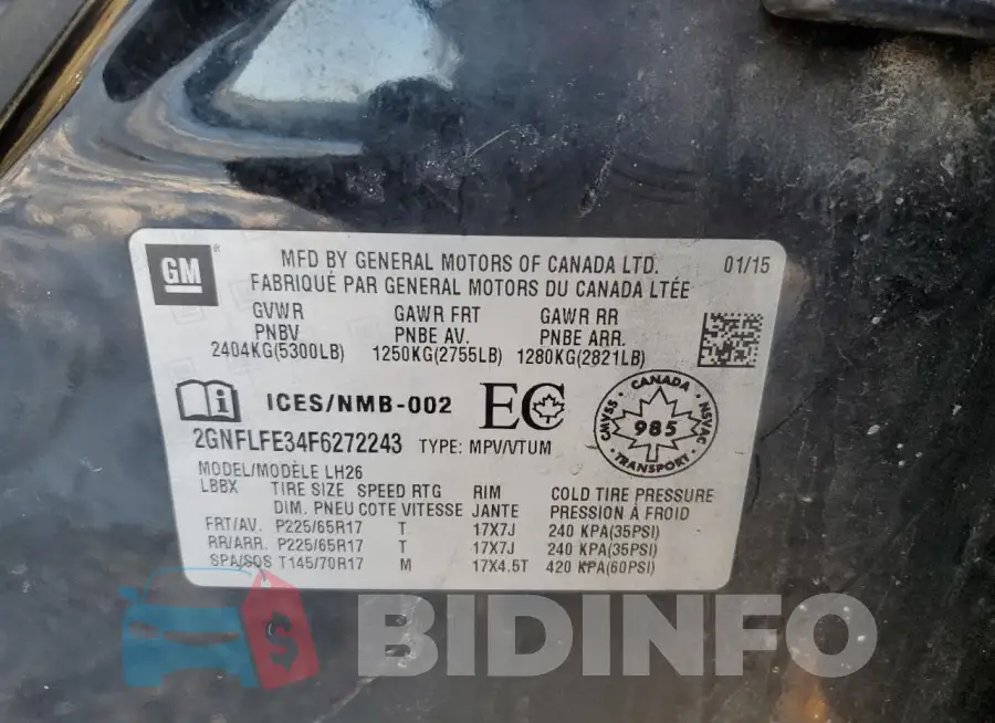 2GNFLFE34F6272243 Photo# 13