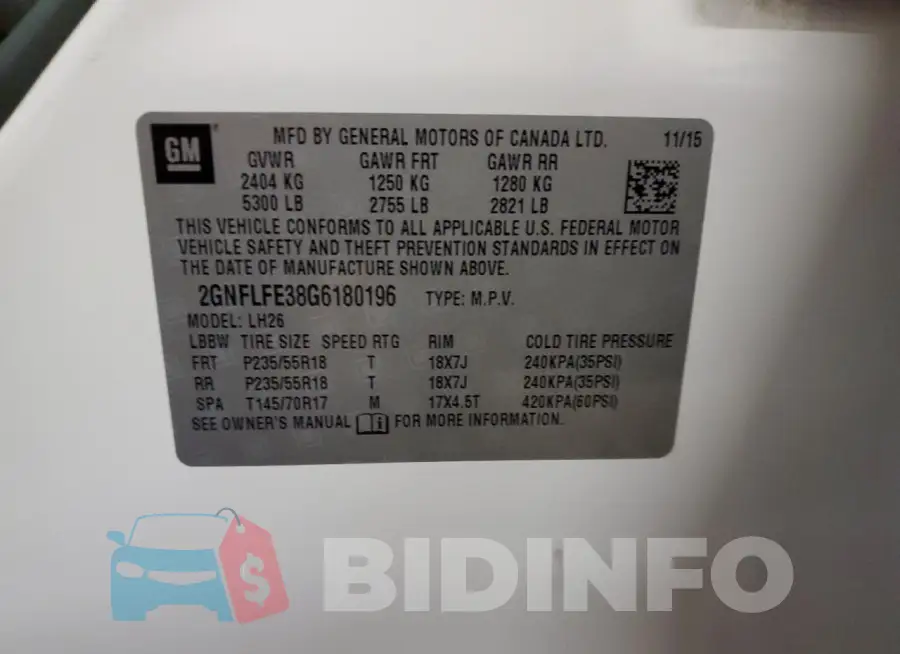 2GNFLFE38G6180196 Photo# 13