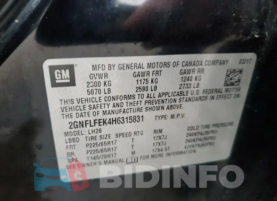2GNFLFEK4H6315831 Photo# 12