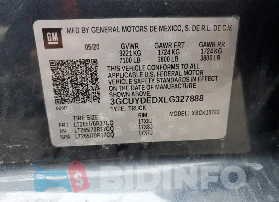3GCUYDEDXLG327888 Photo# 13