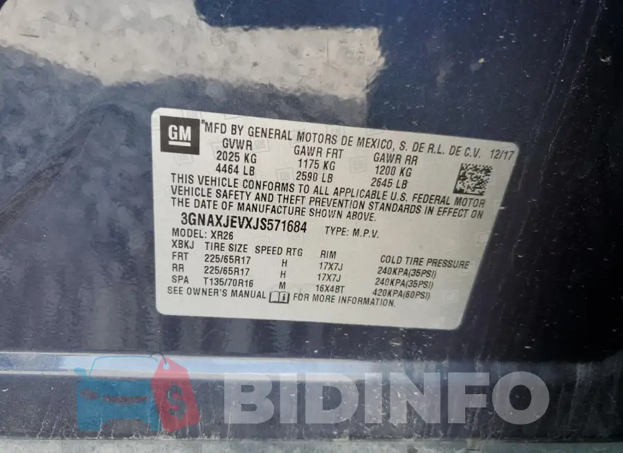 3GNAXJEVXJS571684 Photo# 12