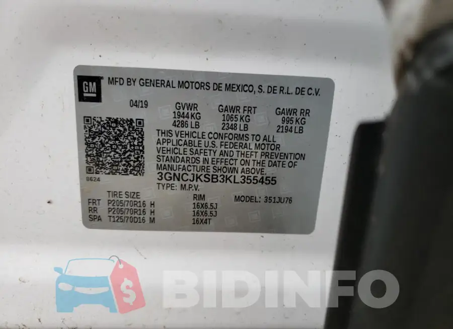 3GNCJKSB3KL355455 Photo# 13