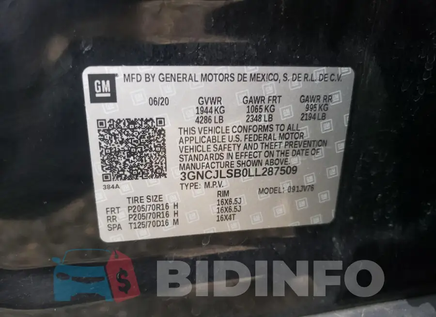 3GNCJLSB0LL287509 Photo# 12