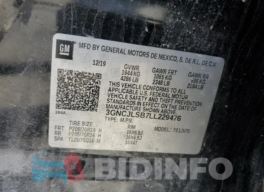 3GNCJLSB7LL229476 Photo# 12