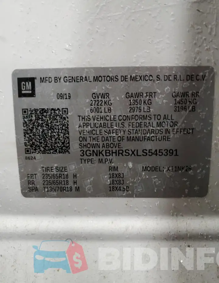 3GNKBHRSXLS545391 Photo# 13
