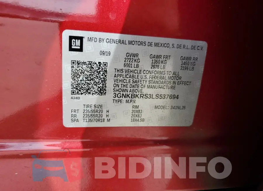3GNKBKRS3LS537694 Photo# 12
