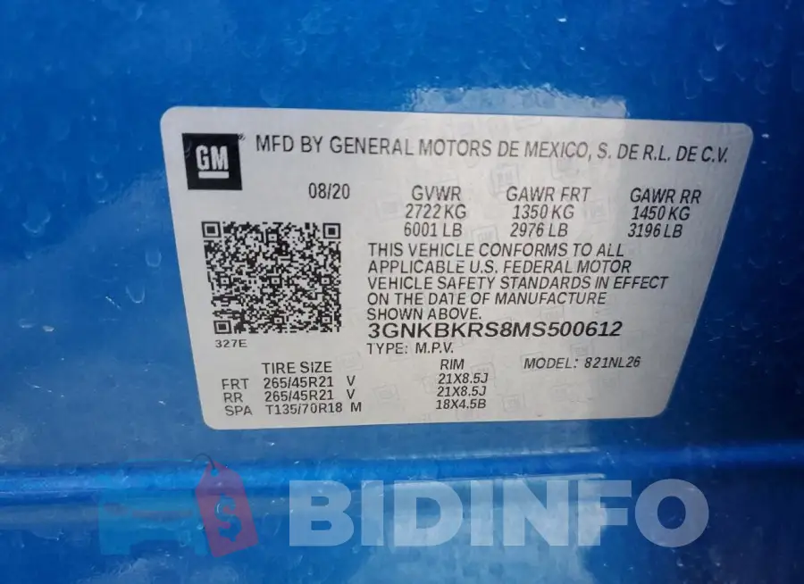 3GNKBKRS8MS500612 Photo# 12