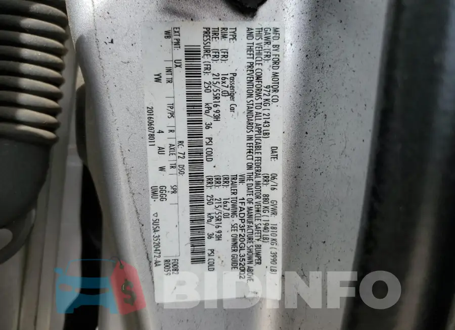 1FADP3F20GL352002 Photo# 12