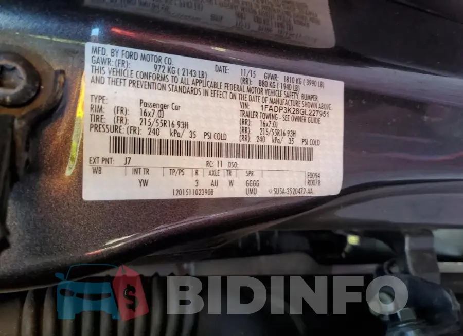1FADP3K28GL227951 Photo# 12
