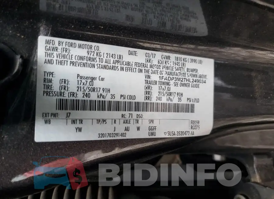 1FADP3M27HL249034 Photo# 13