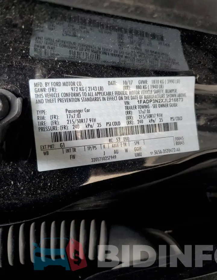 1FADP3N2XJL216873 Photo# 12