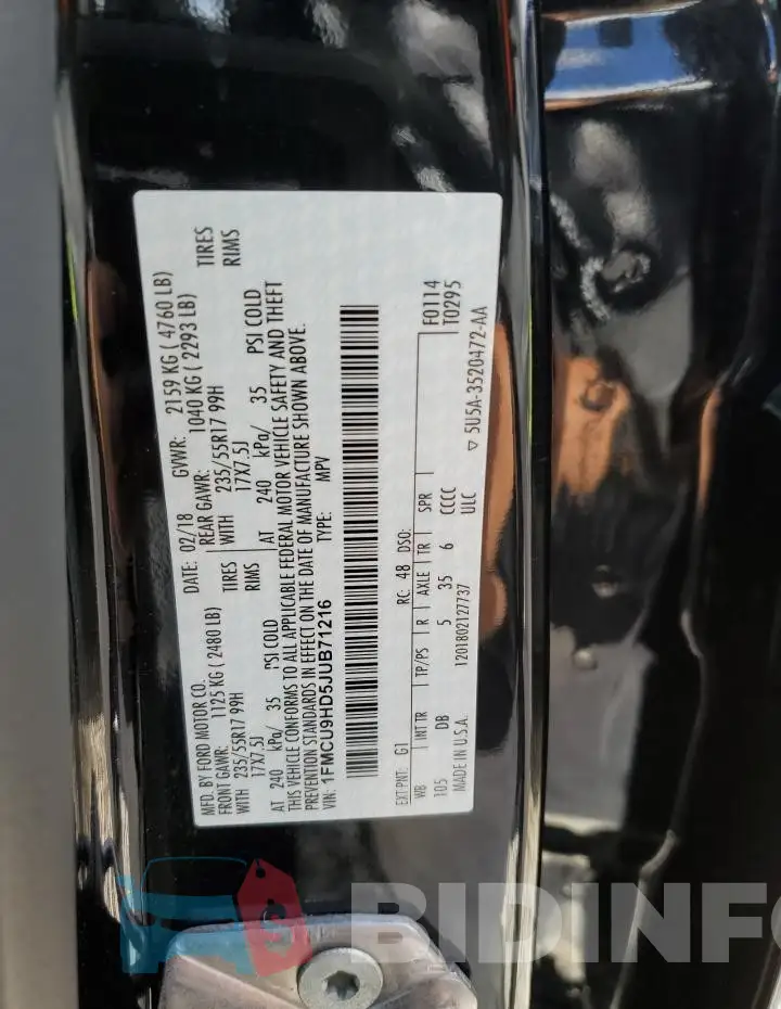 1FMCU9HD5JUB71216 Photo# 13