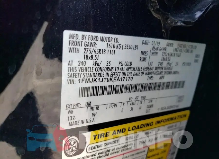 1FMJK1JT0KEA17170 Photo# 13