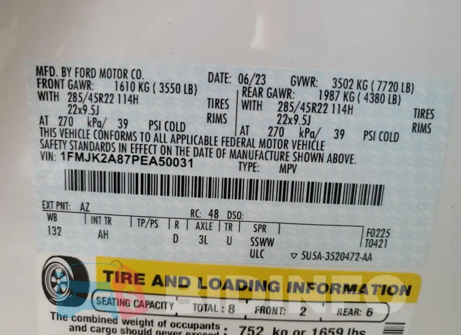 1FMJK2A87PEA50031 Photo# 13
