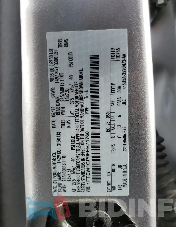 1FTEW1CP9FFB71760 Photo# 13